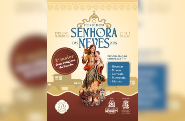 Presidente Kennedy divulga programação da 276ª Festa de Nossa Senhora das Neves, uma das maiores celebrações religiosas do ES