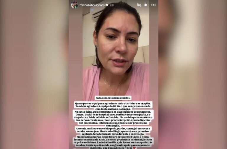 "16 dias de dor": Michelle Bolsonaro revela diagnóstico, explica internação e emociona ao agradecer orações