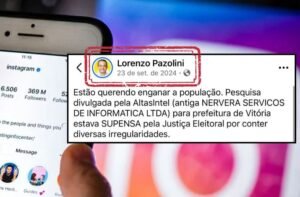 Atlas chama clique no Instagram de pesquisa e coloca Pazolini na liderança com método que seu grupo tratou como enquete em 2024