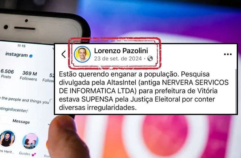 Atlas chama clique no Instagram de pesquisa e coloca Pazolini na liderança com método que seu grupo tratou como enquete em 2024