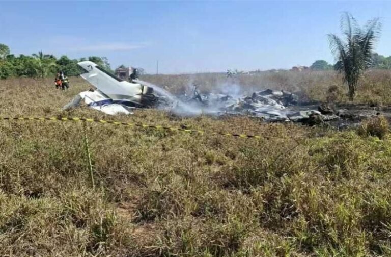 Avião de pequeno porte cai em Mato Grosso e deixa três mortos
